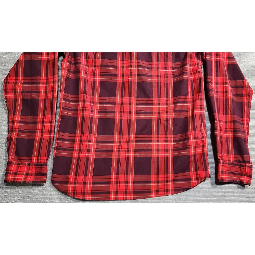 The North Face Plaid Button‎ Front Long Sleeve Shirt Mens Small